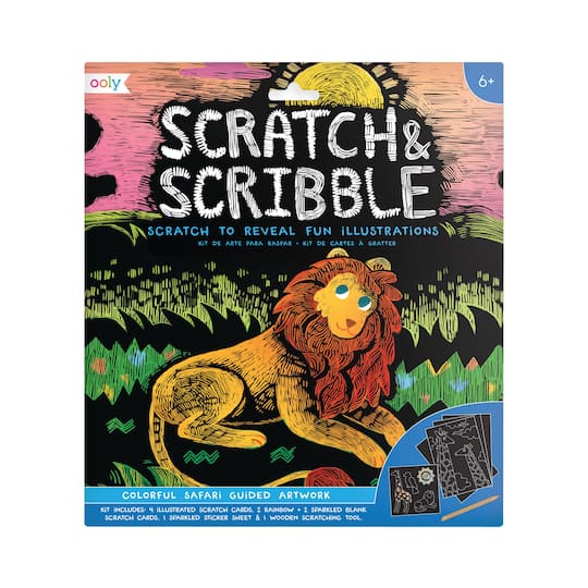 OOLY Scratch &#x26; Scribble Safari Art Kit